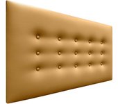 Dhome cabecero de polipiel con 3 hileras de botones cabezal tapizado cama lujo (dorado, 105cm)