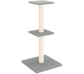 Rascador para gatos con postes de sisal gris claro 73 cm