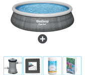 Paquete de piscina - bestway - alrededor - 457x457x84 cm + accesorios cb72