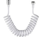 Manguera de ducha de primavera abs manguera de ducha telescópica flexible para agua plomería inodoro bidé pulverizador pistola baño，blanco 2m
