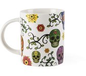 Excelsa calavera tazza mug, porcellana, bianco