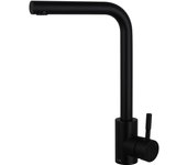 Inguz linea london, grifo de acero inoxidable para fregadero, giratorio 360°. monomando de alta presión. conexiones g3/8. accesorios incluidos. negro