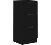 Aparador | aparador de comedor | armario de cocina de madera contrachapada negro 30x30x70 cm cfw17380