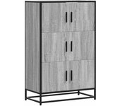 Aparador | aparador de comedor | armario de cocina alto madera de ingeniería y metal gris sonoma cfw20704