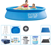 Paquete de piscina - intex - alrededor - 244x244x61 cm + accesorios a418