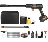 Succebuy limpiadora a presión sin cable 652-psi 1,0 gpm pistola de lavado potente para coche con batería 4,0ah y cargador, boquilla 6-en-1