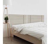 Dhome cabecero de madera reciclada dm estilo japones dual dividido en 2 piezas con patas herrajes incluidos (160cm, acabado lino)
