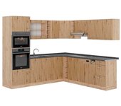 Vicco cocina esquinera r-line, roble artesanal/roble dorado, 237 x 247 cm , et antracita