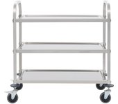 Carrito de cocina，estantería de cocina, carrito de servir de 3 alturas 95x45x83,5 cm acero inoxidable cfw47208