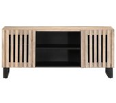 Mueble de tv madera maciza de mango blanco 105x34x46 cm