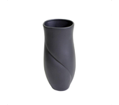 Jarrón de cerámica pétalo negro mate cm18x16h44