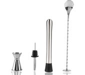 Juego de coctelera, kit de barman de acero inoxidable, juego de coctelera para el hogar, juego de barra para mezclar bebidas, mortero de cóctel, colad