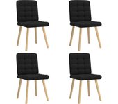 Pack 4 uds sillas de comedor | silla de cocina tela negras cfw42626
