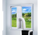 Kit de calafateo para aire acondicionado de 300 cm, kit móvil para ventana de aire acondicionado con doble cremallera, bridas de sujeción