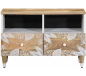 Mueble tv | mueble de salón | mesa de tv madera maciza de mango 70x33,5x46 cm cfw474964