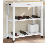 Carro de cocina monza 84x40x90 cm madera maciza de pino