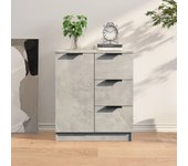 Aparador | aparador de comedor | armario de cocina de madera contrachapada gris hormigón 60x30x70 cm cfw13906