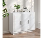 Aparador | aparador de comedor | armario de cocina de madera contrachapada blanco 92x35x75 cm cfw11814