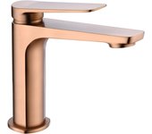 Mice - grifo monomando para lavabo de latón - monomando para lavamanos - griferia de baño apto para agua fria/caliente color oro rosa cepillado
