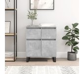 Aparador | aparador de comedor | armario de cocina de madera contrachapada gris hormigón 60x35x70 cm cfw68355
