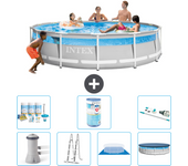 Paquete de piscina - intex - alrededor - 427x427x107 cm + accesorios a2701