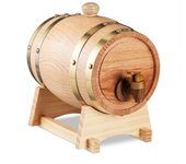 Relaxdays barril madera de roble con grifo, barrica 1,25 l, dispensador de whisky, vino, sidra, licores, natural