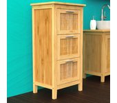 Maison exclusive - mueble de cuarto de baño con 3 cajones de bambú 30x42x82 cm