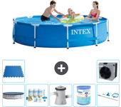 Paquete de piscina - intex - alrededor - 305x305x76 cm + accesorios a1529