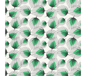 Papel pintado floral pluma verde