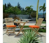 Conjunto de muebles de jardín de teca maciza cesena, 2 plazas
