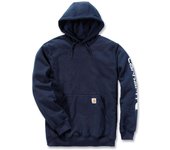 Carhartt sudadera con capucha y logo en la manga azul marino t.l - k288-472-l