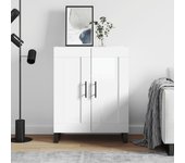 Aparador | aparador de comedor | armario de cocina de madera contrachapada blanco brillante 69,5x34x90 cm cfw66156