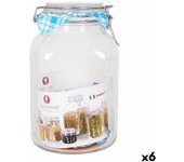 Tarro de cristal borgonovo 33216 hermético transparente 3,1 l 13 x 13 x 24 cm (6 unidades)