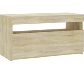 Mueble de tv con iluminación led roble sonoma 75x35x40 cm