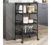 Maison exclusive - carrito de cocina de madera de ingeniería negro 45x35x89,5 cm