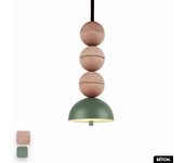 Lámpara colgante de hormigón - bosfor concrete | rosa - verde | 3 bolas | led 14w