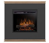 Vena - chimenea eléctrica independiente con calefacción por suelo radiante led - 23' - negro / roble claro - 103 x 100 x 35.4