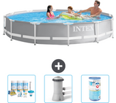 Paquete de piscina - intex - alrededor - 366x366x76 cm + accesorios a1896