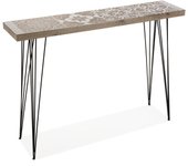 Versa dallas mueble recibidor estrecho para la entrada o el pasillo, mesa consola, blanco y marrón, 80x25x110cm