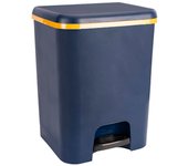 Com-fort house | cubo de basura con pedal | capacidad de 26 litros | cubo reciclaje | color azul marino | limpieza fácil