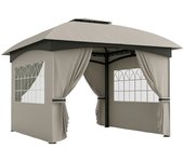 Aproximadamente. carpa para fiestas de 3,4 x 3,4 m con protección uv, cenador exterior para jardín con 4 paneles laterales