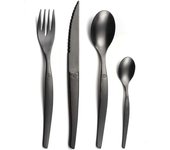 Lou laguiole set de cubiertos de 16 piezas jet stonewash negro