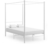 Vidaxl estructura cama con dosel sin colchón metal blanco 120x200 cm