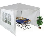 Relaxdays laterales carpa 2x3 m set de 3, impermeables, cerramientos con cierre de contacto, ventanas, color blanco
