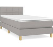 Somier de láminas con colchón gris claro 90x200 cm tejido