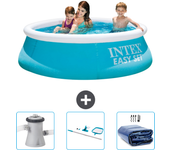 Paquete de piscina - intex - alrededor - 183x183x51 cm + accesorios cb81