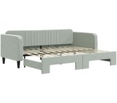 Sofá cama nido terciopelo gris claro 90x200 cm