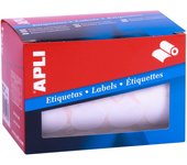 Rollo etiquetas blancas permanentes ø 25.0mm apli