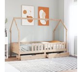 Estructura de cama infantil con cajones sin colchón 90x200 cm madera