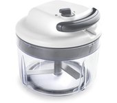 Lacor - 60599 - cortador manual affilato, picador de alimentos, picadora con cuchillas de acero inoxidable, libre de bpa, 2 velocidades, 1.2 l